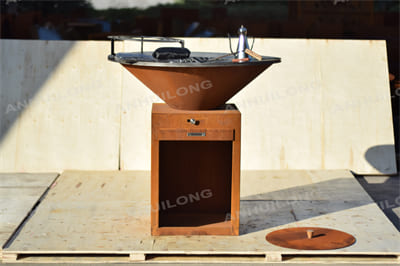 Modern Outdoor Corten BBQ Grill