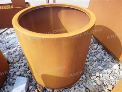 Clean modern corten steel planter