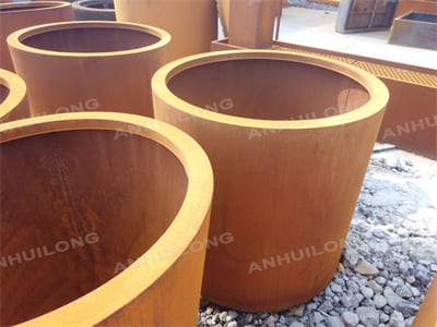 Clean modern corten steel planter