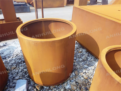 Clean modern corten steel planter