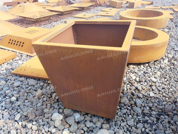 home garden custom corten steel planters