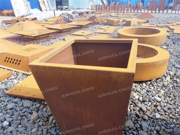 home garden custom corten steel planters