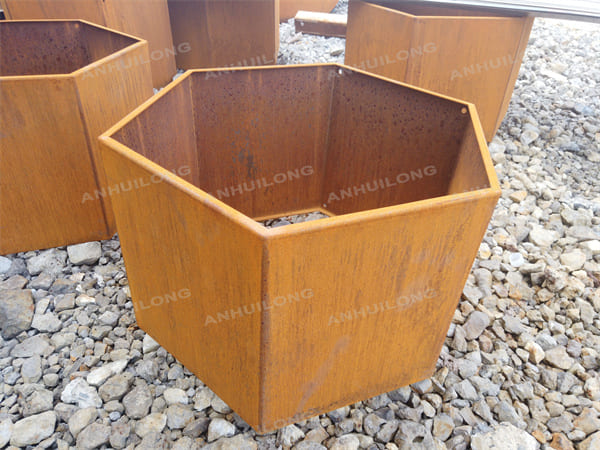 square metal outdoor ornamental planter