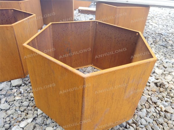 square metal outdoor ornamental planter