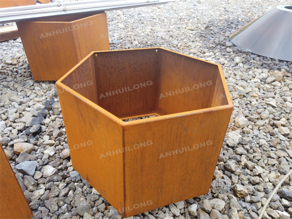 square metal outdoor ornamental planter