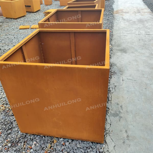 maintenance-free corten steel trough planter