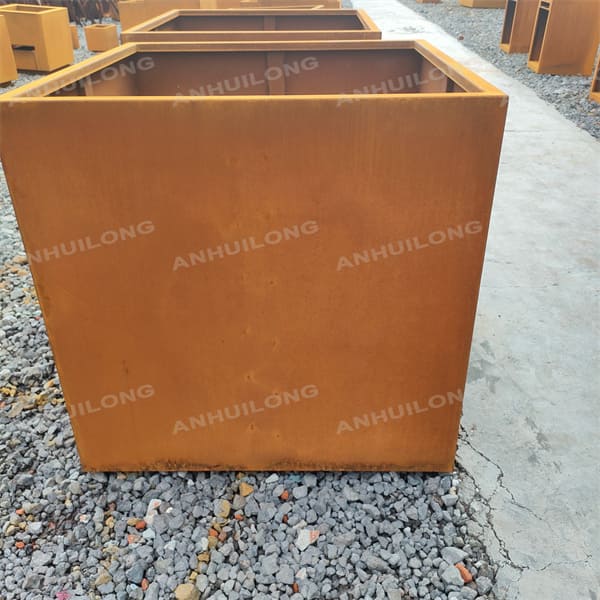 maintenance-free corten steel trough planter