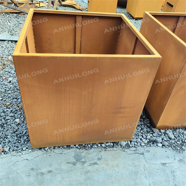 maintenance-free corten steel trough planter