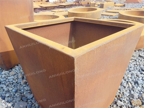 qualified no maintenance corten flower pot For Garden Art