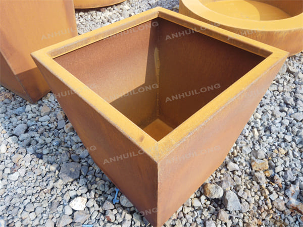 qualified no maintenance corten flower pot For Garden Art