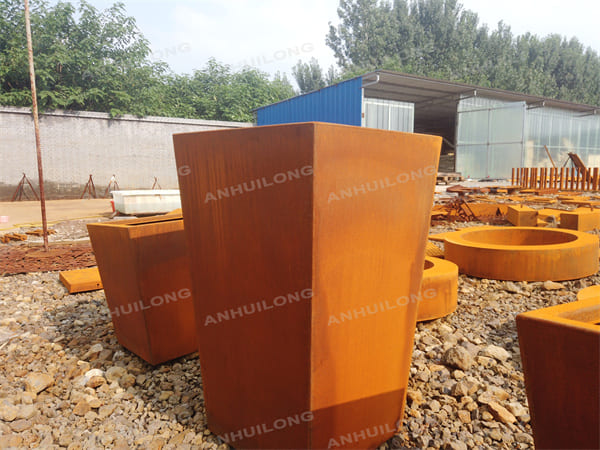 qualified no maintenance corten flower pot For Garden Art