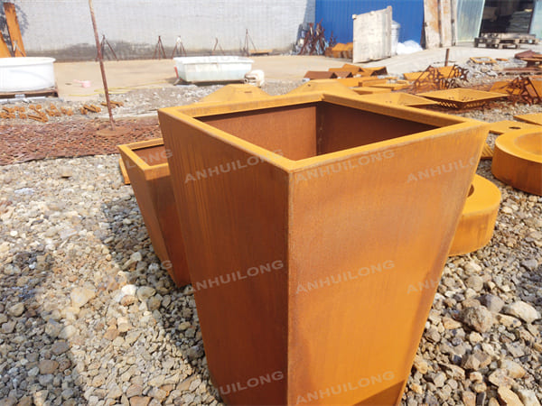 home garden custom corten steel planters