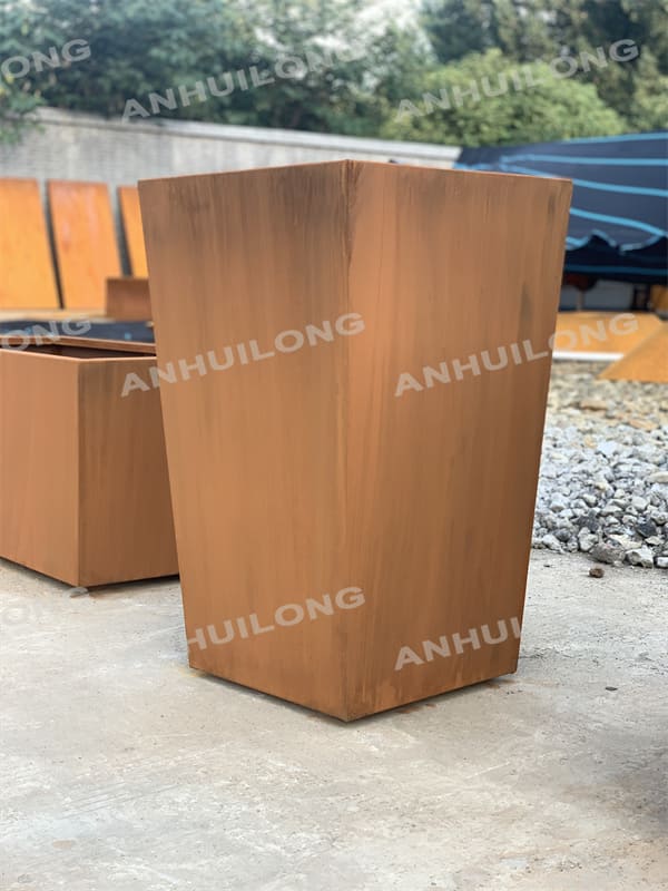 Industrial Landscape large corten steel planter for commercial&residential use