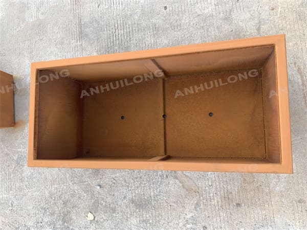 large size outdoor corten steel rectangular flowerpot for commercial&residential use