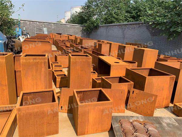 Factory corten steel rusty layer planter heacy duty