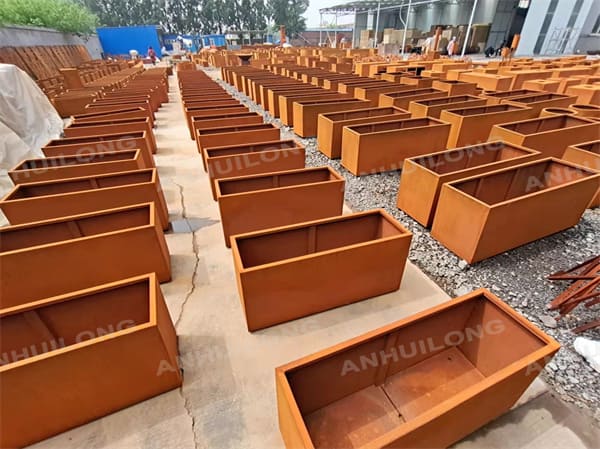 large size corten flower pot for Patio Balcony Indoor and Outdoor