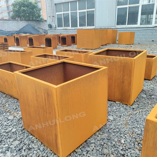 Disassembled Or Weld Corten Steel Planter Pot