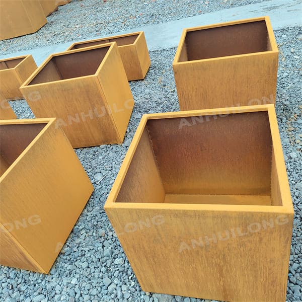 Outdoor Durable Corten Steel Metal Flower Pot