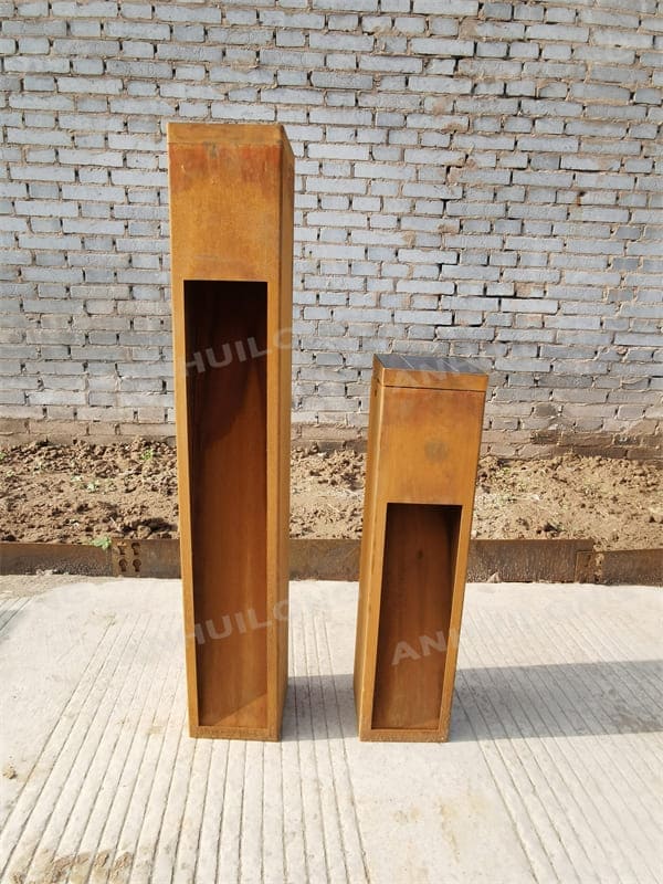 Outdoor Art Corten Steel Garden Lights For Landscape