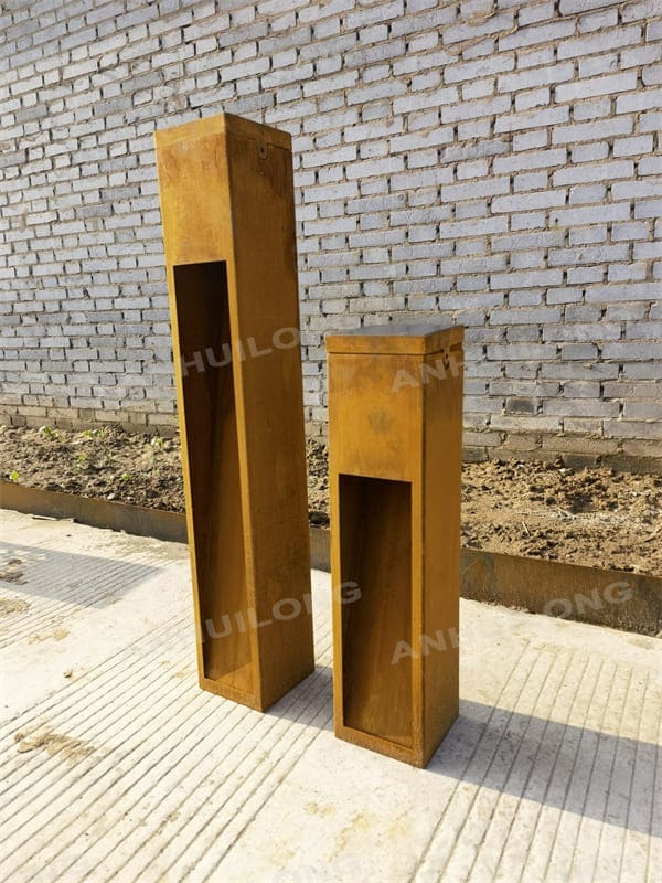 Outdoor Art Corten Steel Garden Lights For Landscape