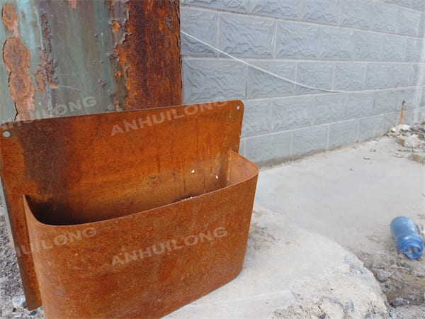 Weathering Steel Flower Pot For Garden Landscape