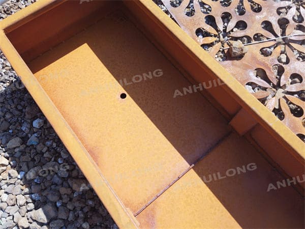Abstract Geometric Corten Steel Planter Box