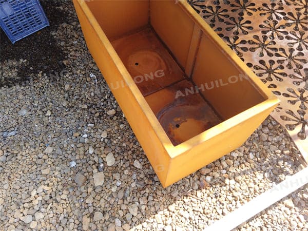 Rectangular Corten Steel Planter Box For Garden Design