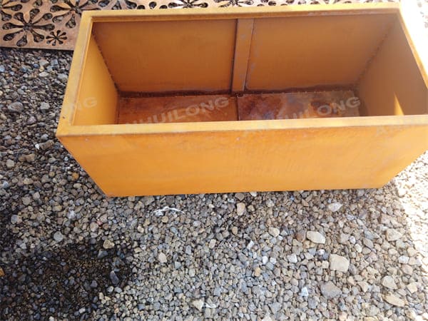 Rectangular Corten Steel Planter Box For Garden Design