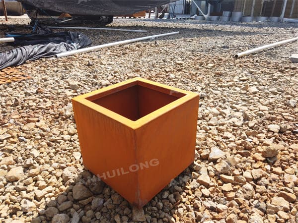 Unpainted Low Maintenance Corten Steel Planter Pot