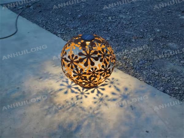 AHL corten steel garden light box for public garden decoration