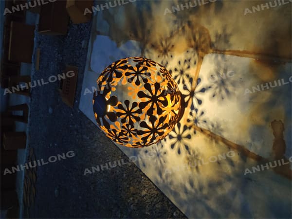 AHL corten steel rust style metal art light box for hotel garden decoration