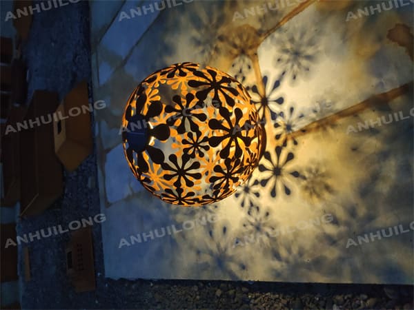 AHL corten steel rust style metal art light box for hotel garden decoration