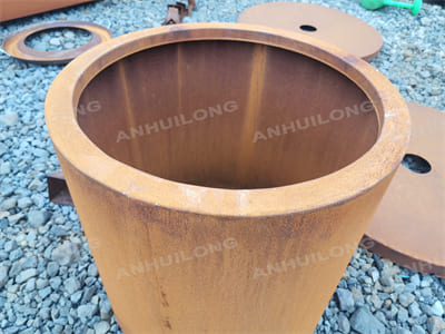AHL can be customized with corten steel planter