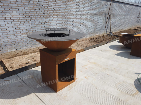 Modern Design CORTEN Steel Outdoor Wood large backyard party Garden charcoal barbecue grill