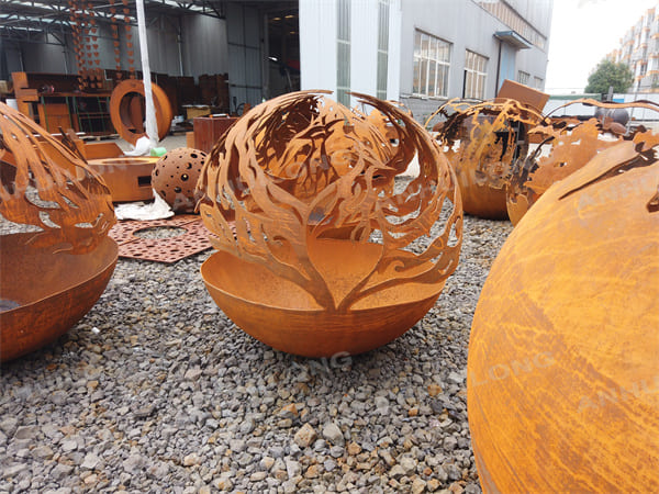 Nature Style Corten Steel Sphere For Outdoor Furniture