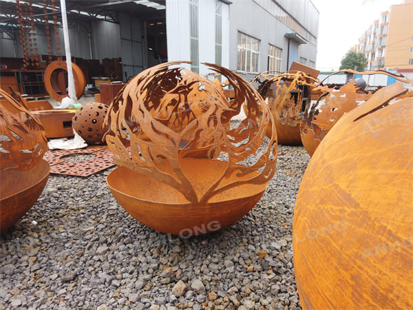Nature Style Corten Steel Sphere For Outdoor Furniture