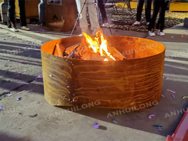 Large Heavy Duty Wave Corten Steel Fire Pit