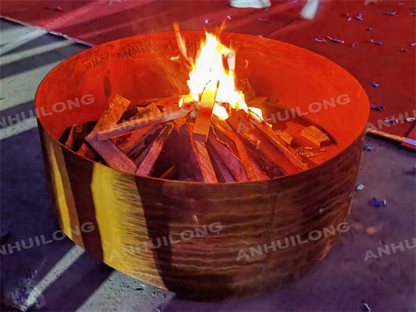 Modern Contemporary Corten Steel Fire Pit Fire Bowl