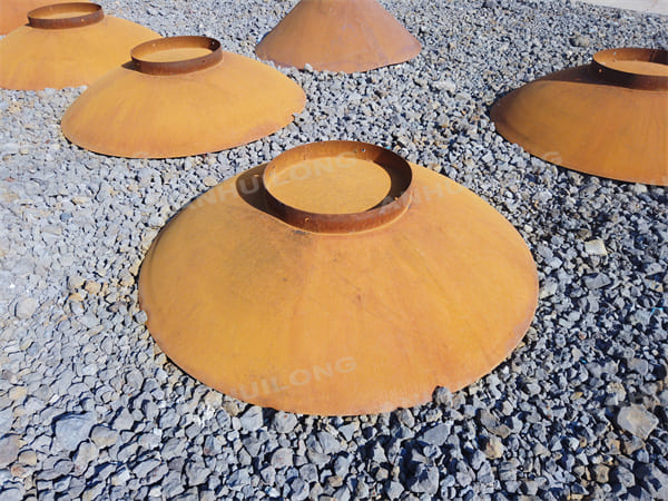 portable round corten fire bowl portable