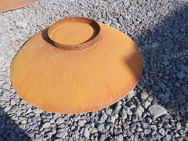 portable round corten fire bowl portable