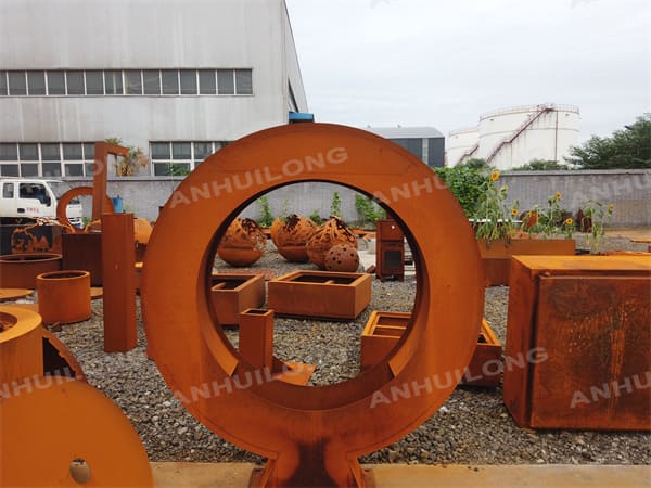 Industrial Landscape corten steel water feature For Landscaping