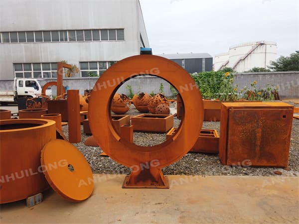 Industrial Landscape corten steel water feature For Landscaping