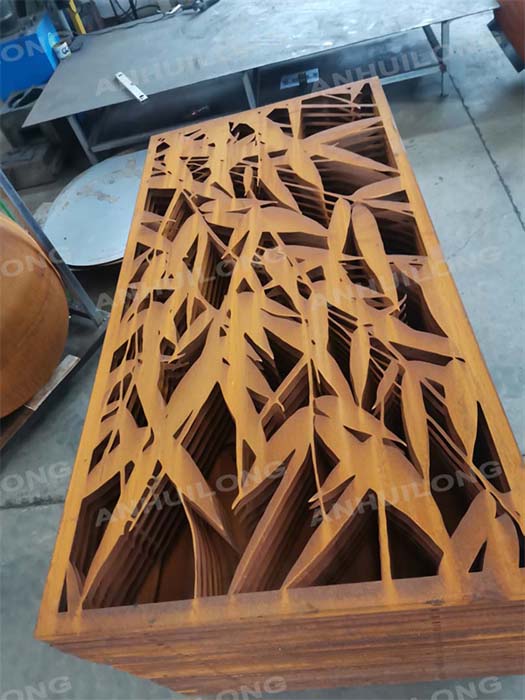 Unique Lasercut Corten Steel Garden Screen Panels for Park Projects