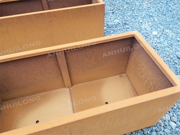 corten steel rectangle planter for your garden