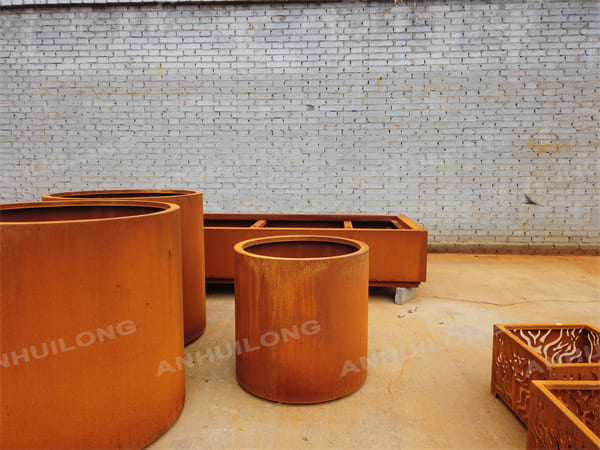 Rustic Corten Steel Planter Pot