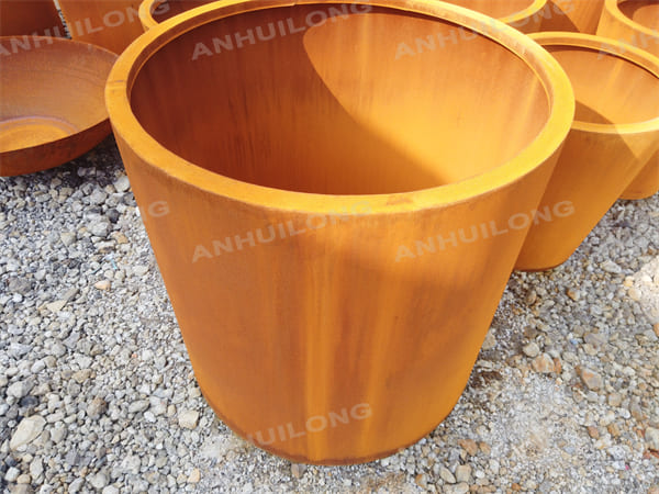 Round Corten Steel Planter Pot