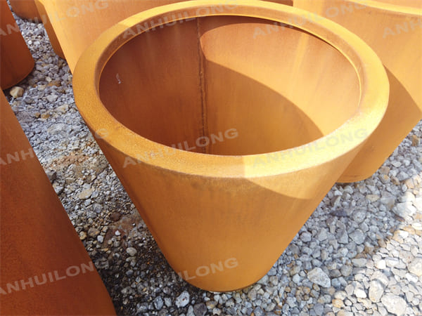 Round Corten Steel Planter Pot