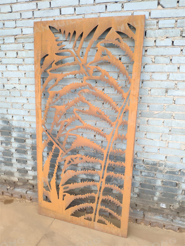 AHL Corten Outdoor Living Sprig Decorative Corten Steel Panel