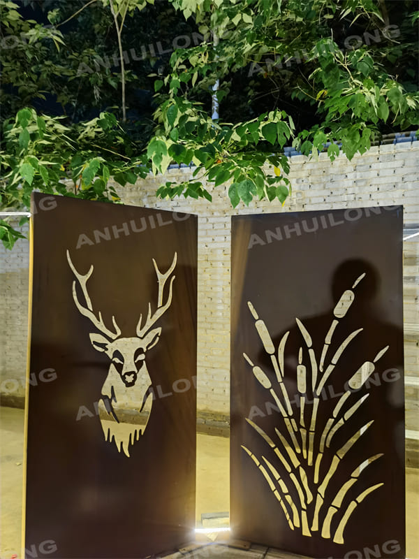 AHL Corten Outdoor Living Sprig Decorative Corten Steel Panel