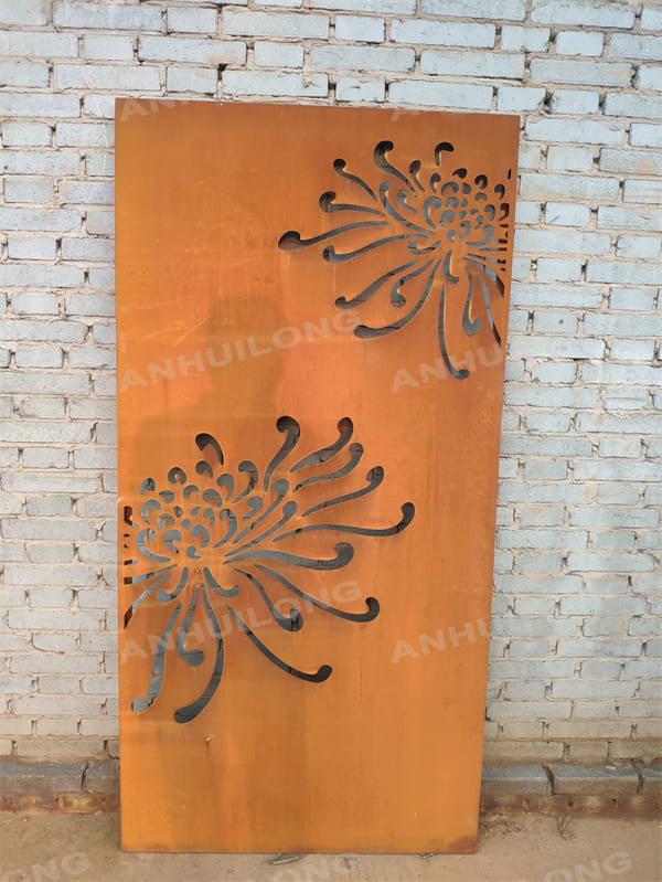 AHL Corten Outdoor Living Sprig Decorative Corten Steel Panel